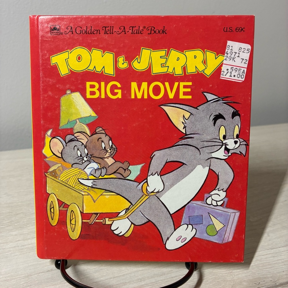 Tom And Jerry Big Move 1985 Golden Tell-A-Tale Vintage Storybook Hardcover